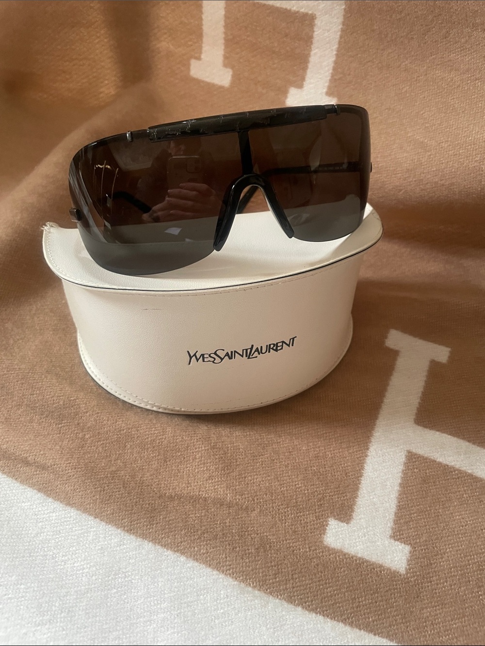 Yves Saint Laurent Shield Sunglasses — Black Lens Authentic